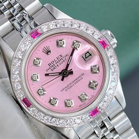 rolex watch with pink face|women's pink face rolex.